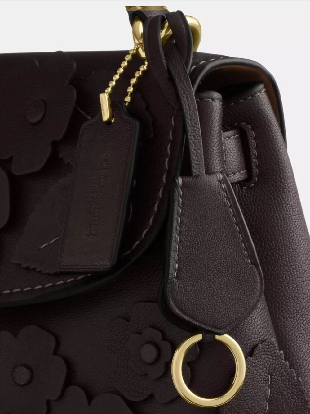 COACH CDY44 Emory Top Handle Bag with Floral Appliqué in Maple *SEALED* - Picture 9 of 10
